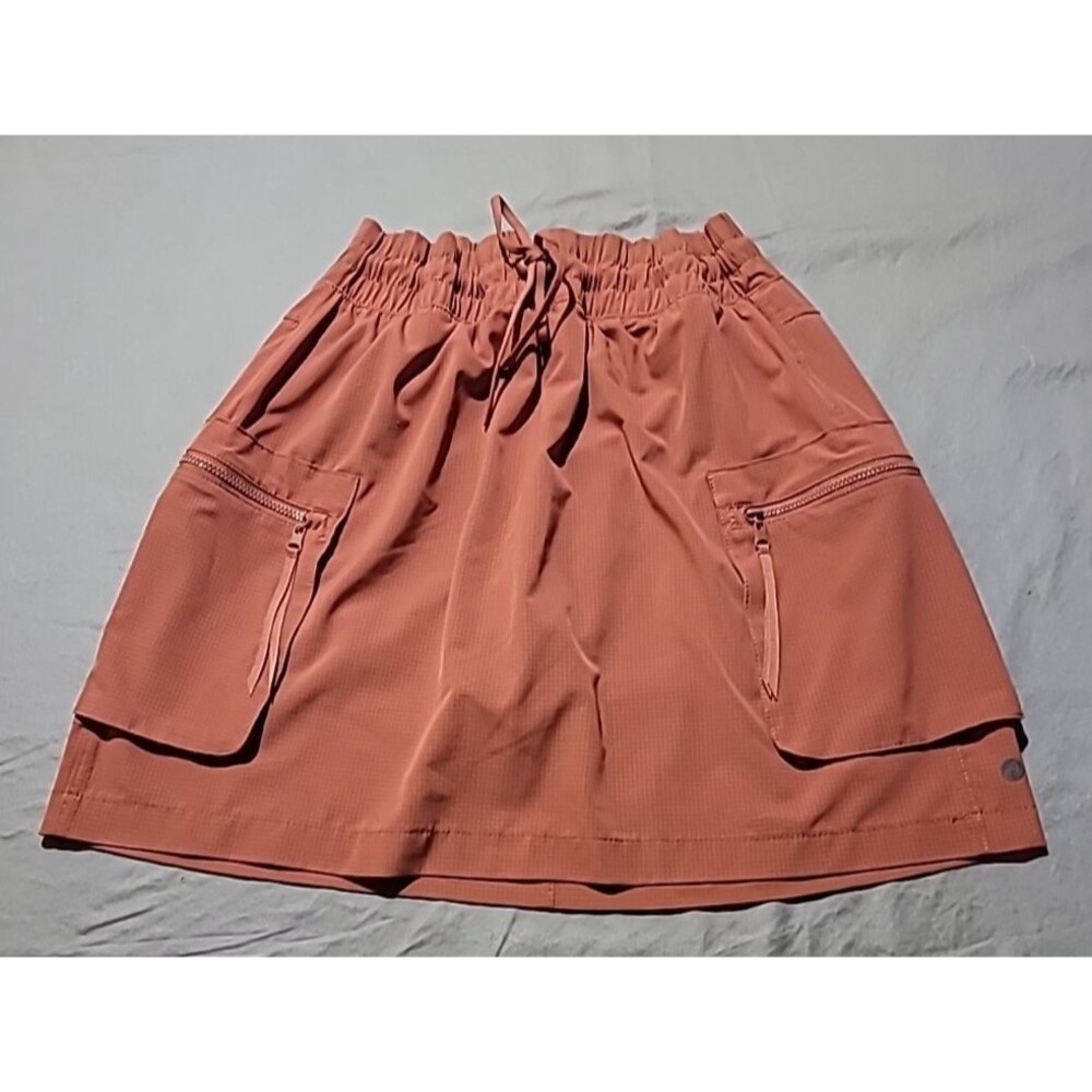 Apana Coral Skort Athletic Skirt Zipper Pockets With Drawstring Womens Small